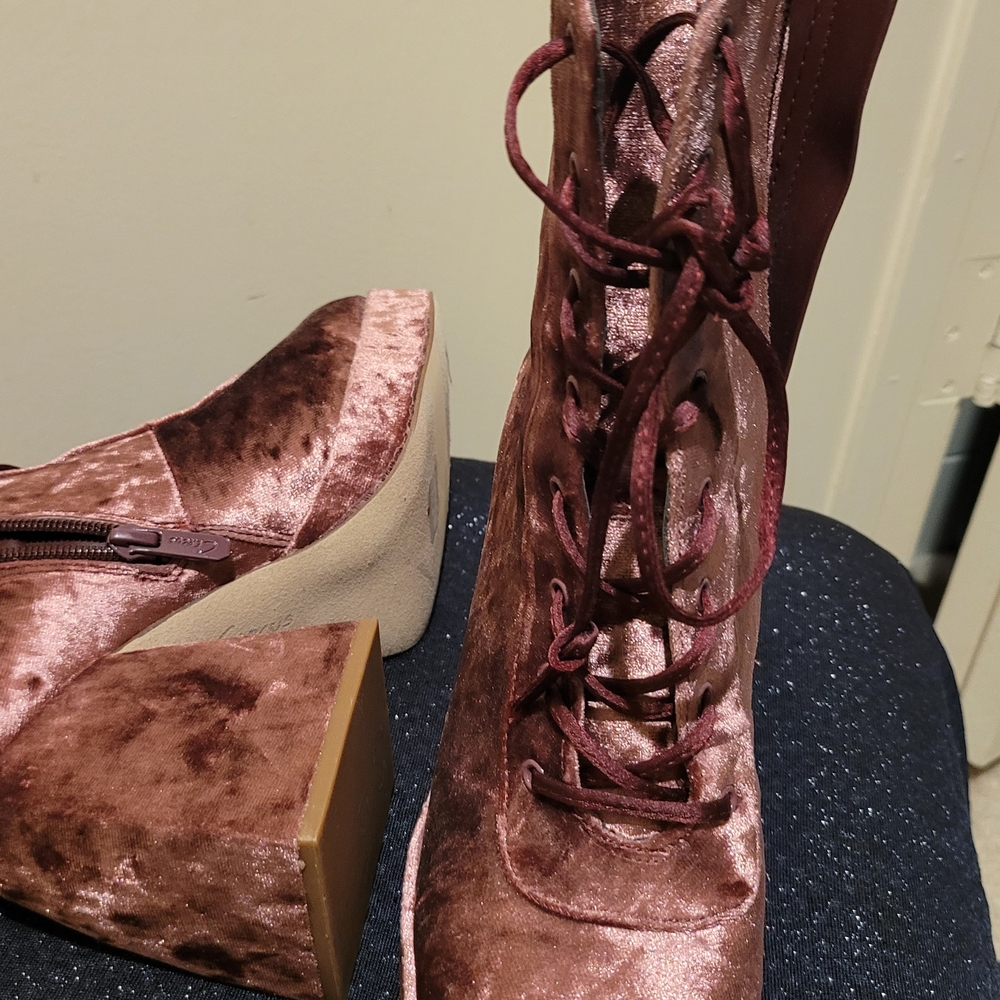 Sam Edelman Pink Lace Up Boots